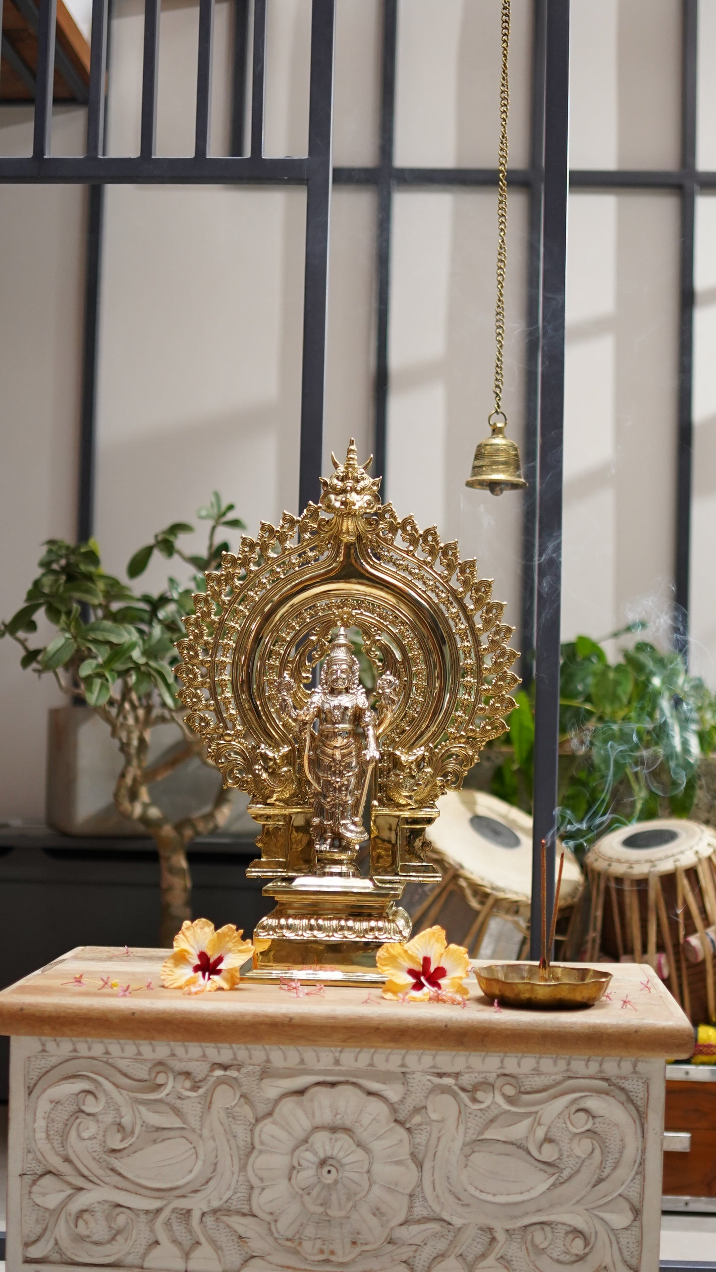 Maha Vishnu with Prabha Bronze Idol - Large