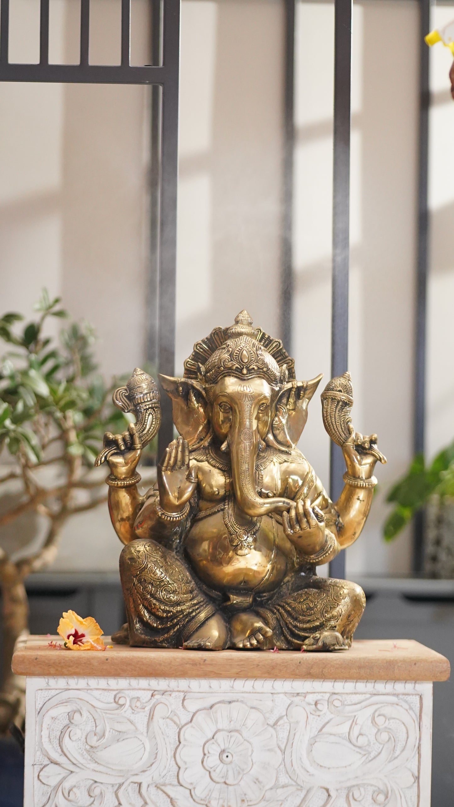 Lord Ganesha Brass Idol - Large