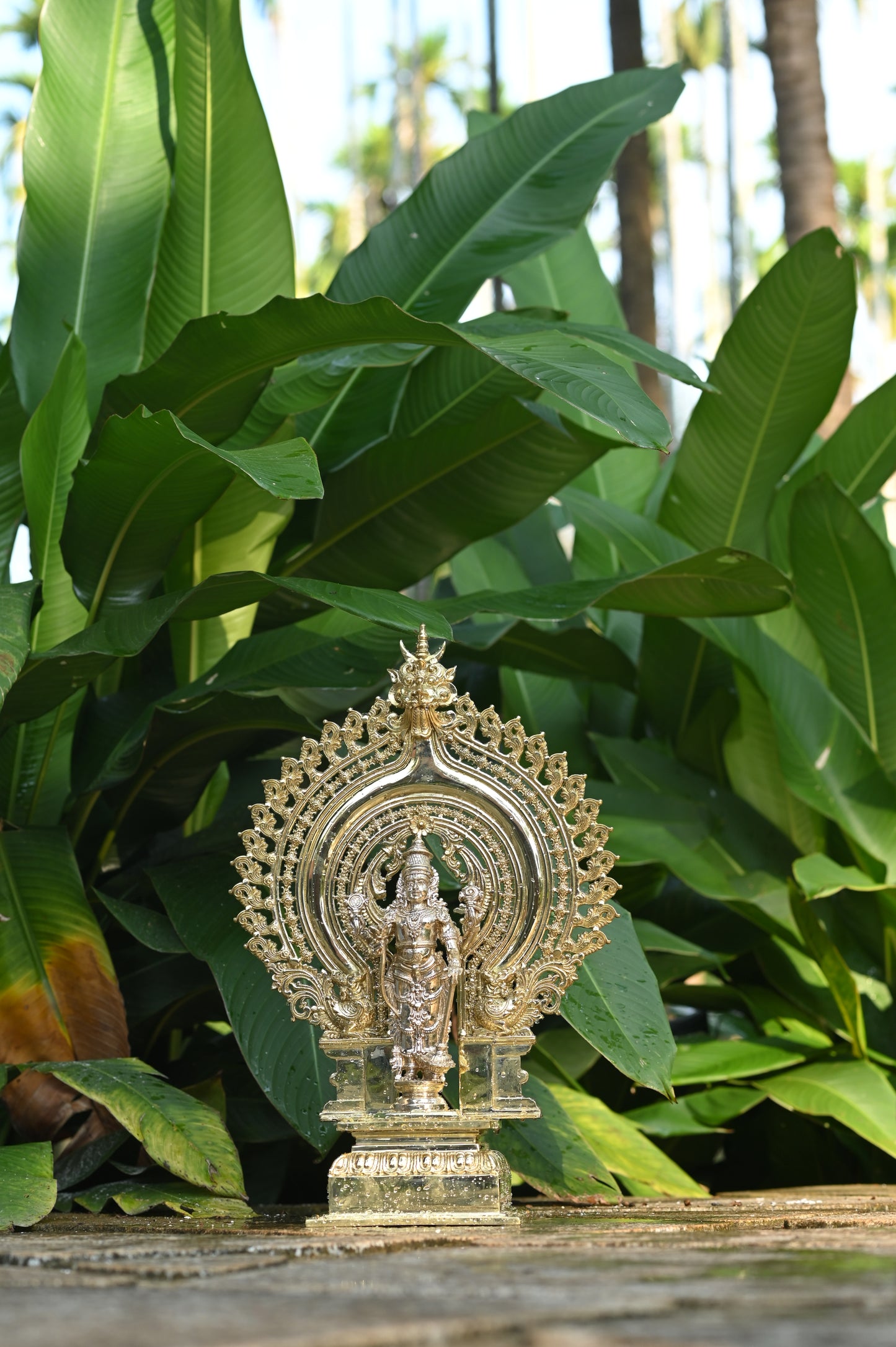 Lord Maha Vishnu with Prabha Bronze Idol - Medium