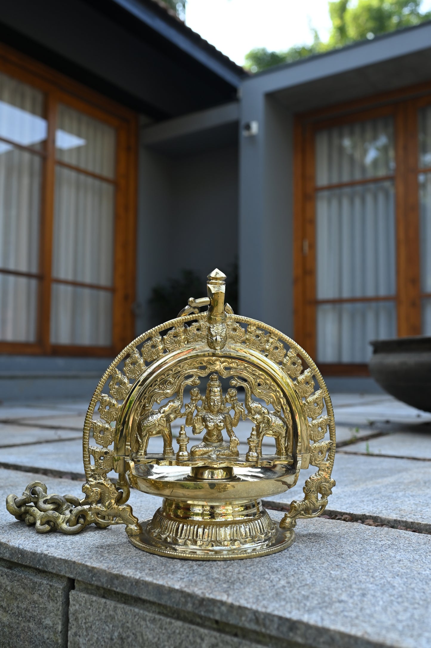 Hanging Oil Lamp Gaja Lashmi Vilakku - Medium