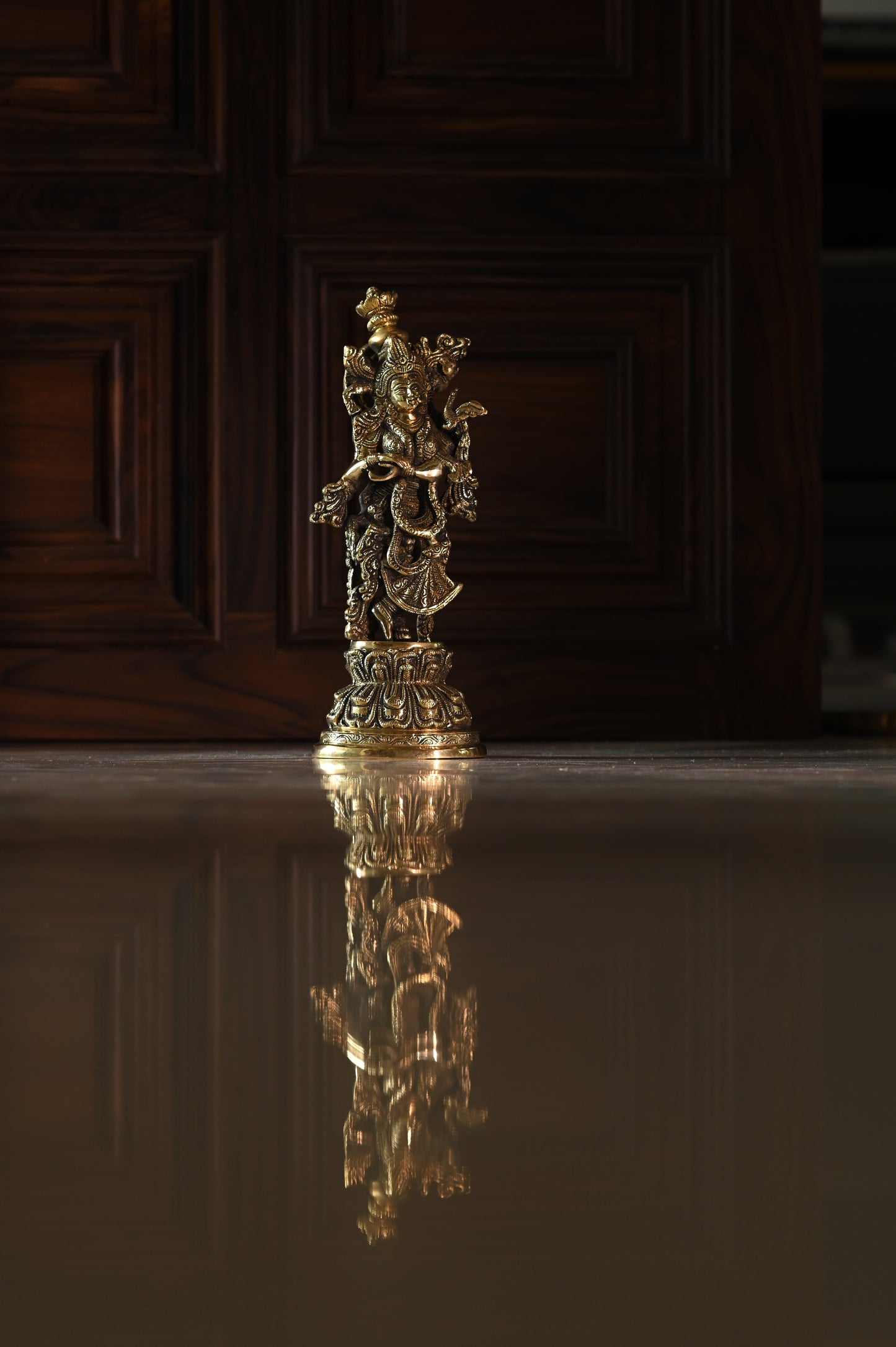 Lord Krishna Brass Idol - Medium