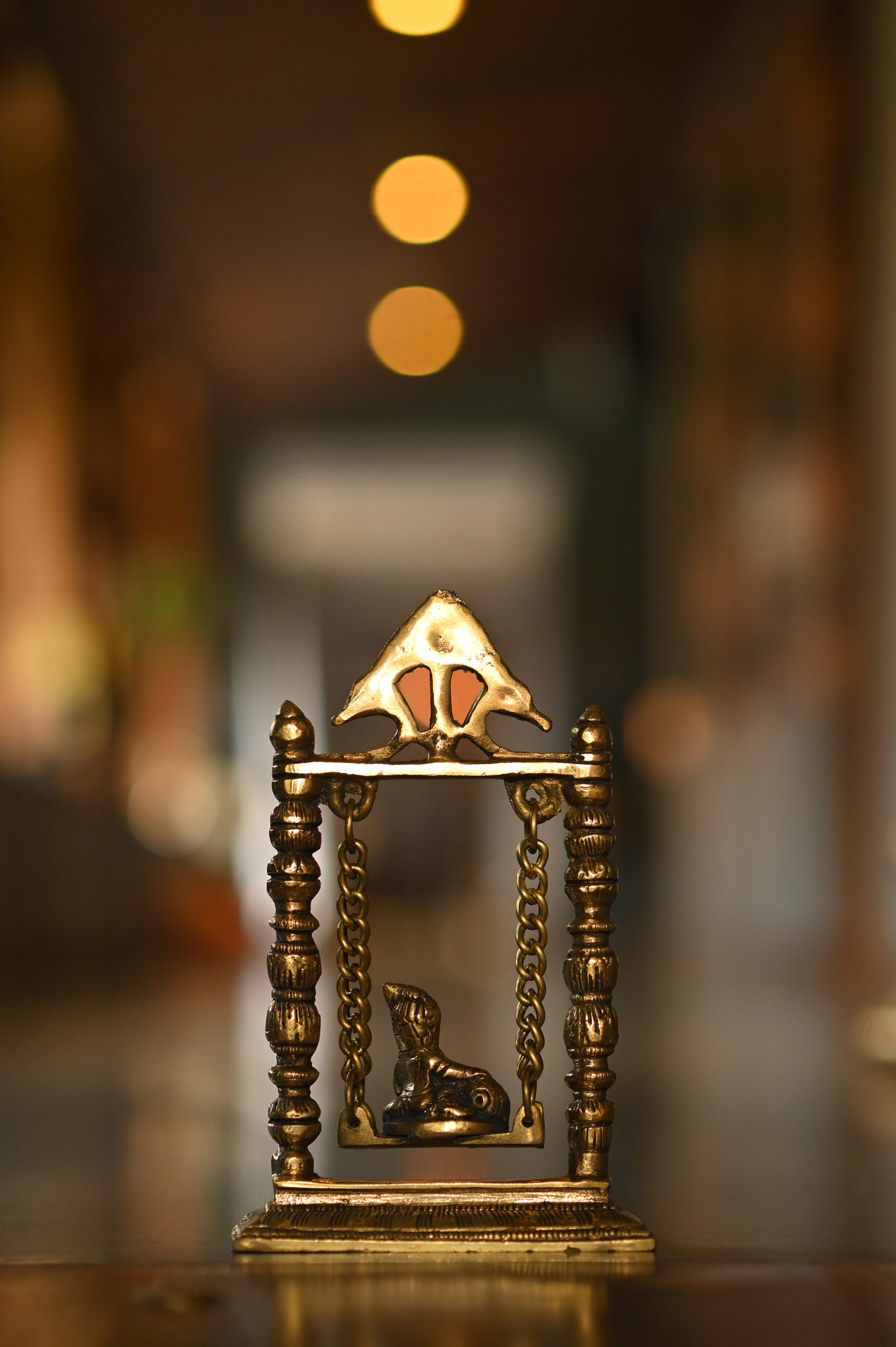 Jhula Krishna Brass Statue.