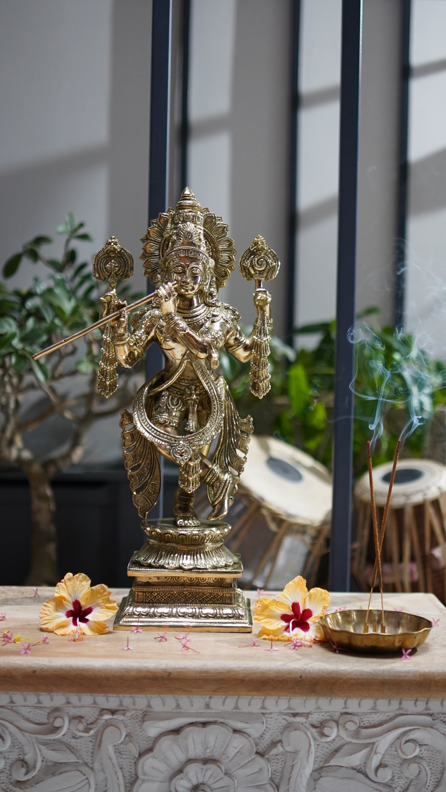 Sree Krishna Brass Idol Big 28"