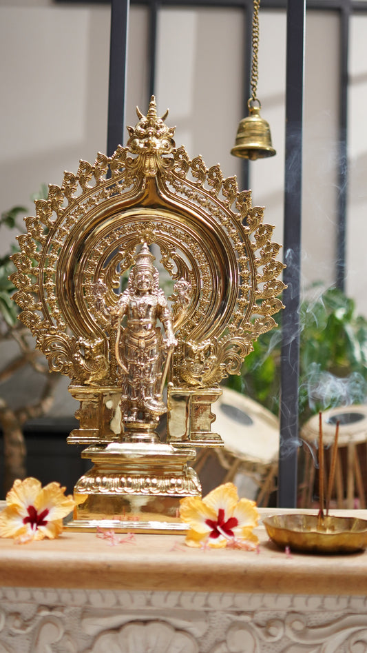 Maha Vishnu with Prabha Bronze Idol - Large