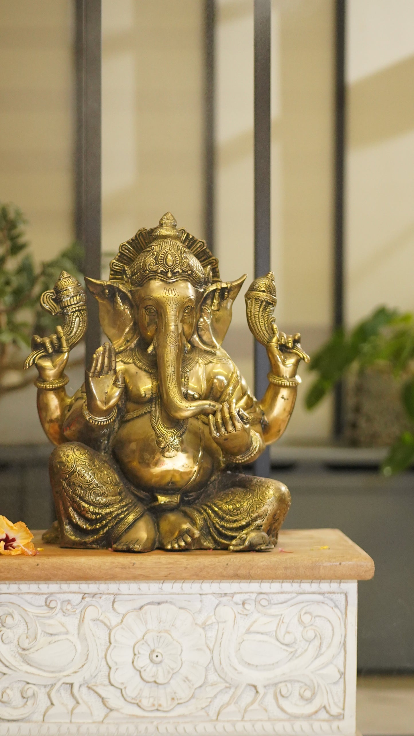 Lord Ganesha Brass Idol - Large
