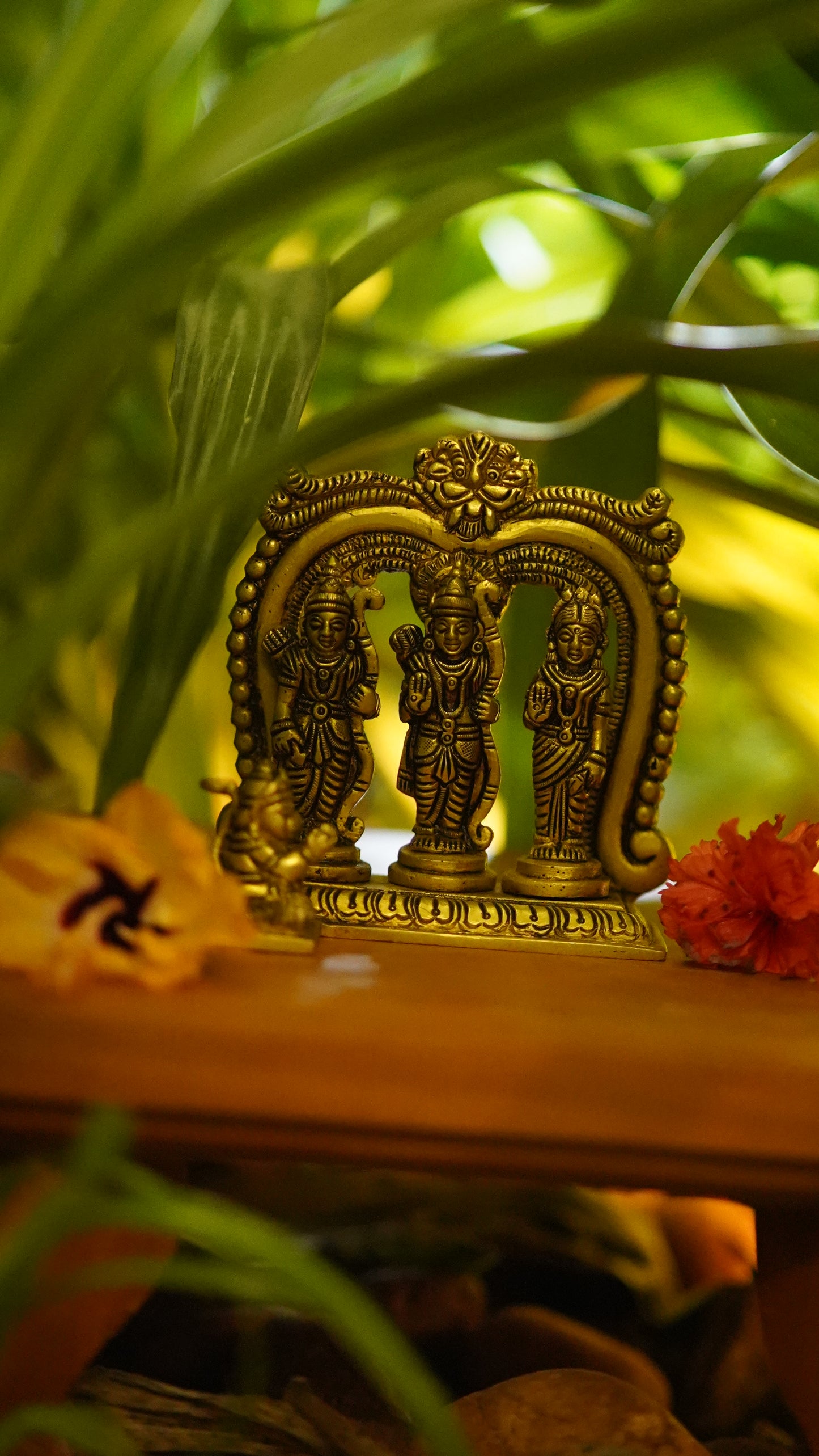 Sree Rama, Lakshman and Sita Devi Brass Idol - Small