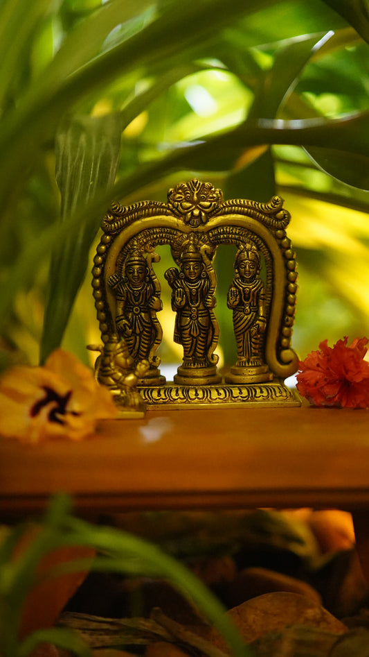 Sree Rama, Lakshman and Sita Devi Brass Idol - Small
