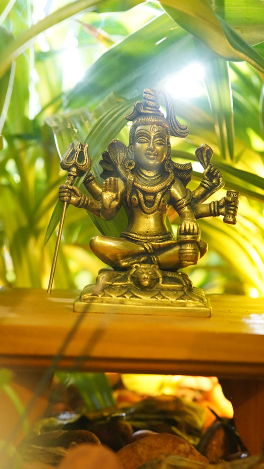 Lord Shiva Brass Idol 6"