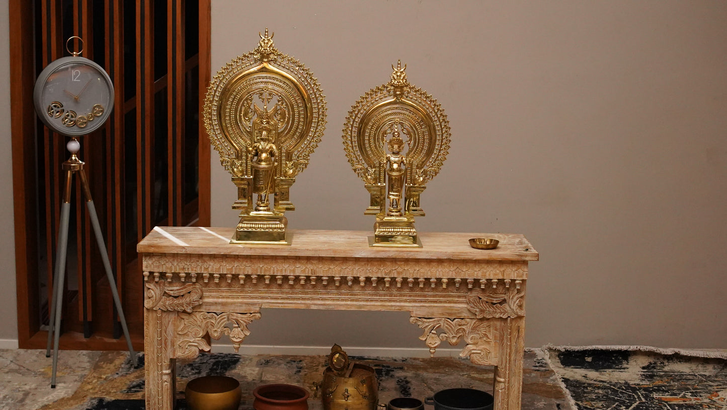 Sree Muthappan and Thiruvappan With Prabha Brass Idol