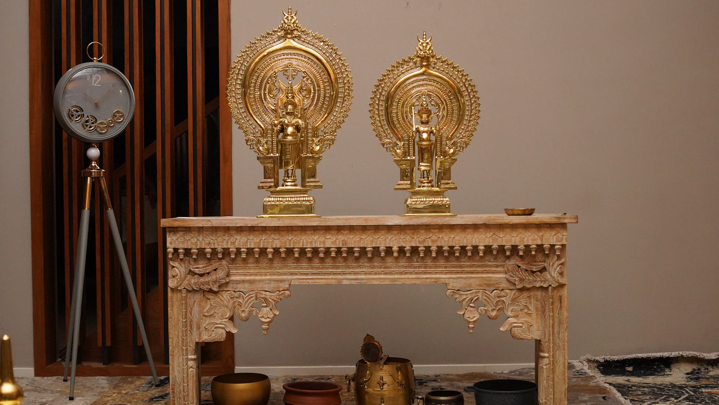 Sree Muthappan and Thiruvappan With Prabha Brass Idol