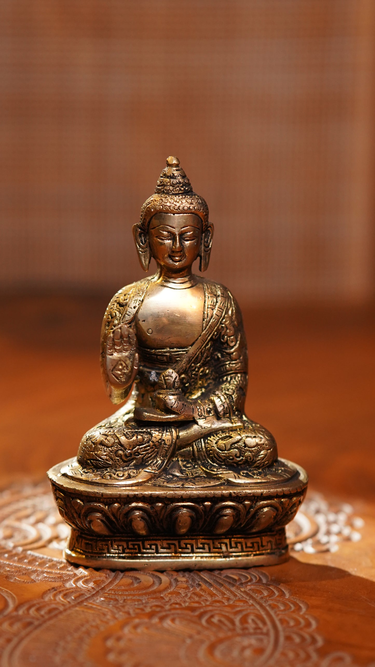 Lord Gauthama Buddha Brass Idol - Medium