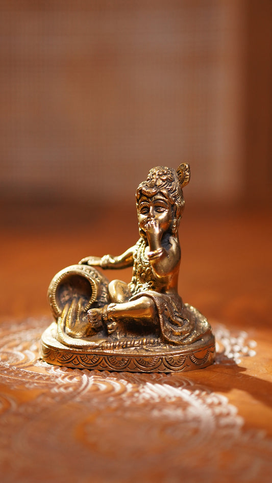 Lord Krishna Brass Idol - Small