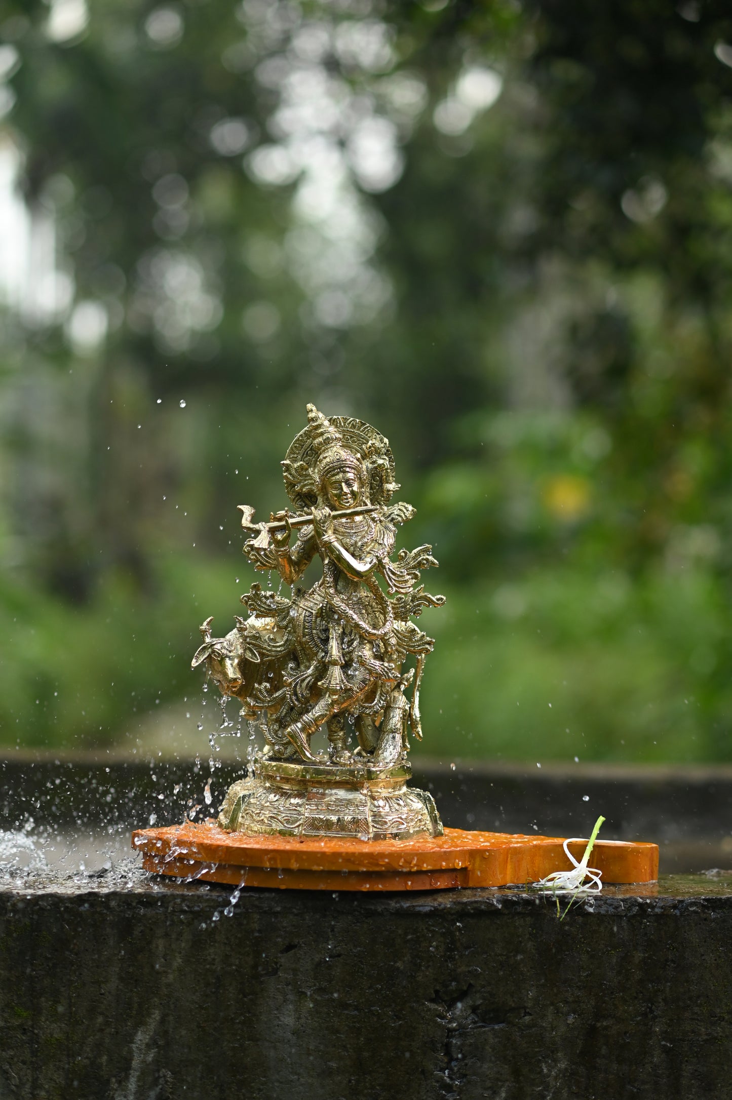 Lord Krishna with Calf Brass Idol