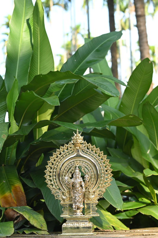 Lord Maha Vishnu with Prabha Bronze Idol - Medium