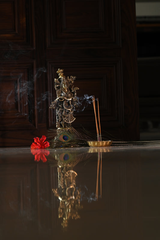 Lord Krishna Brass Idol  - Medium