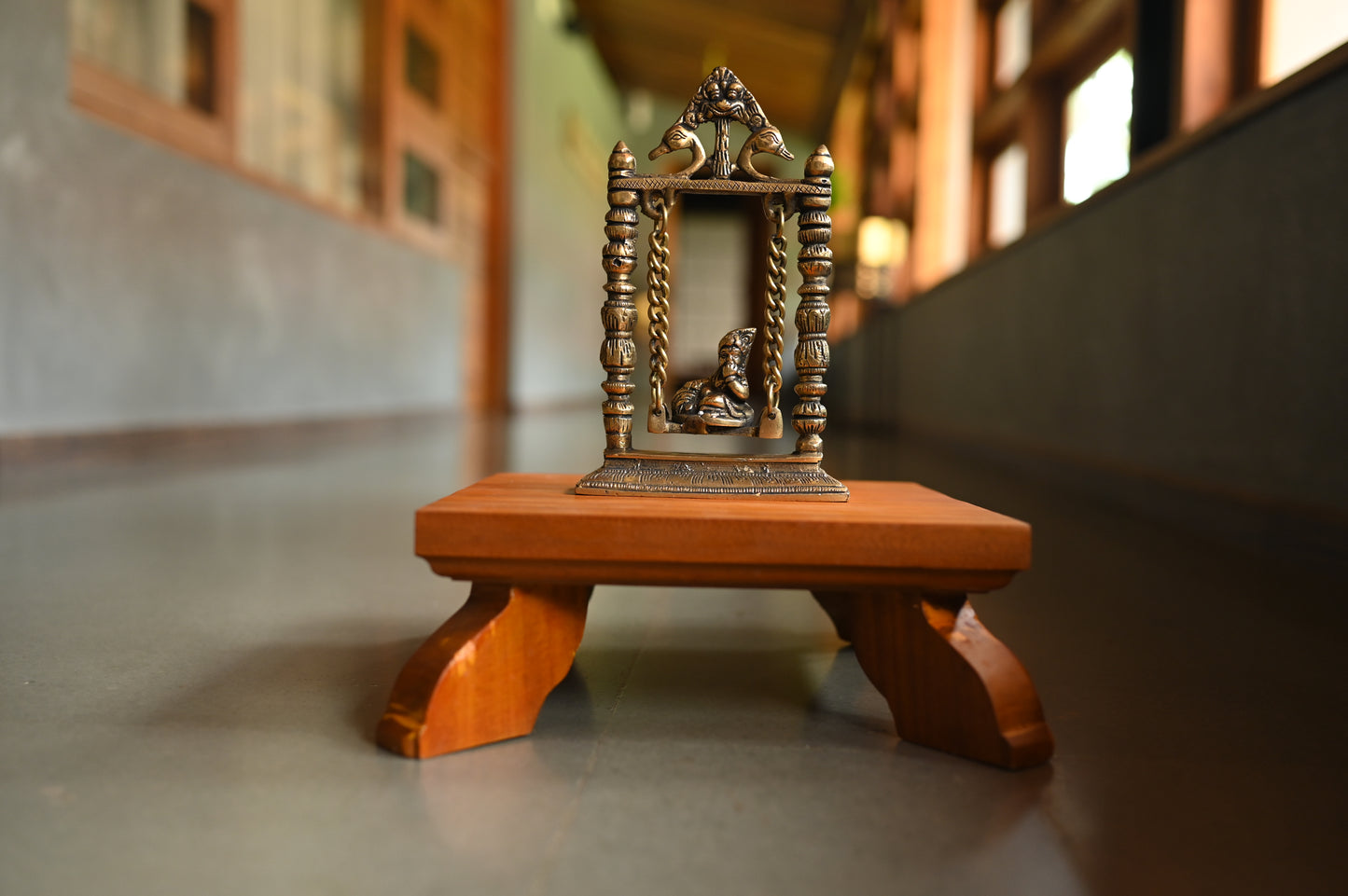 Jhula Krishna Brass Idol - Small