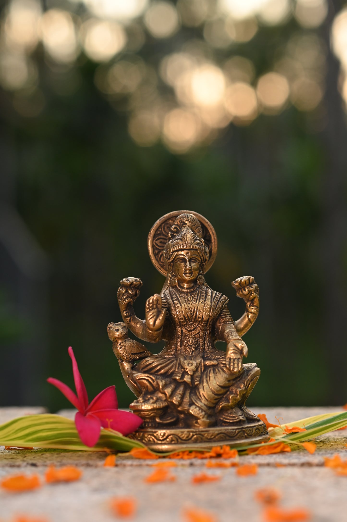 Maha Lakshmi Brass Idol Small