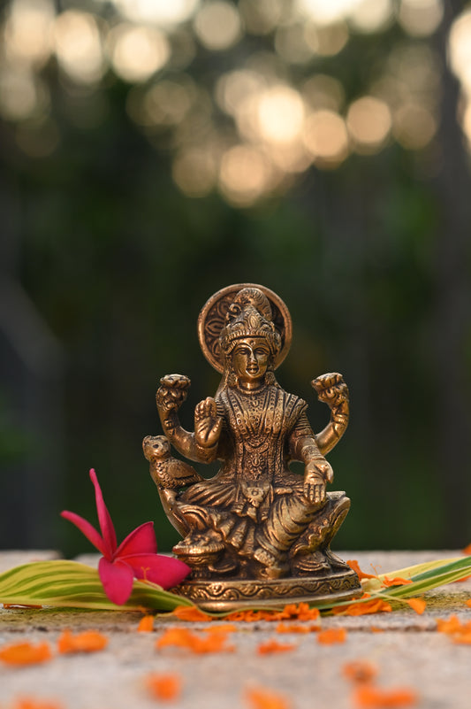 Maha Lakshmi Brass Idol Small