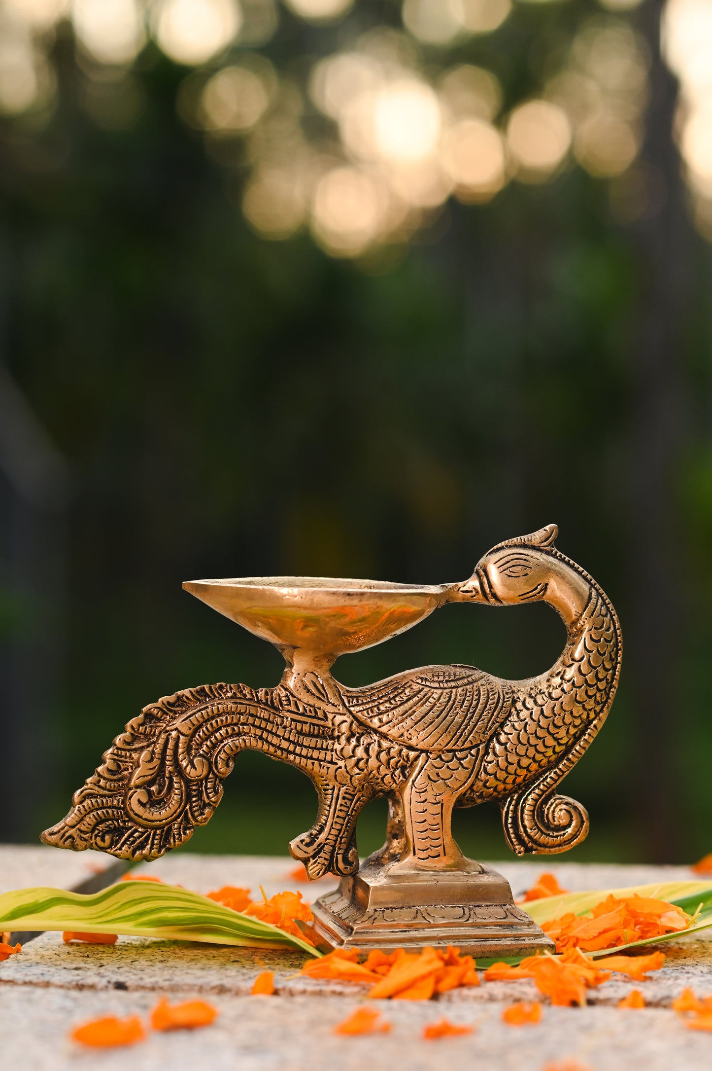Peacock Oil Lamp