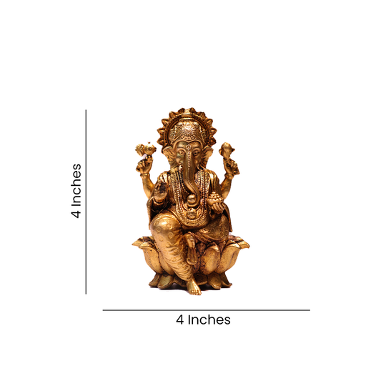 LAXMI GANESH (SET) LOTUS 4"