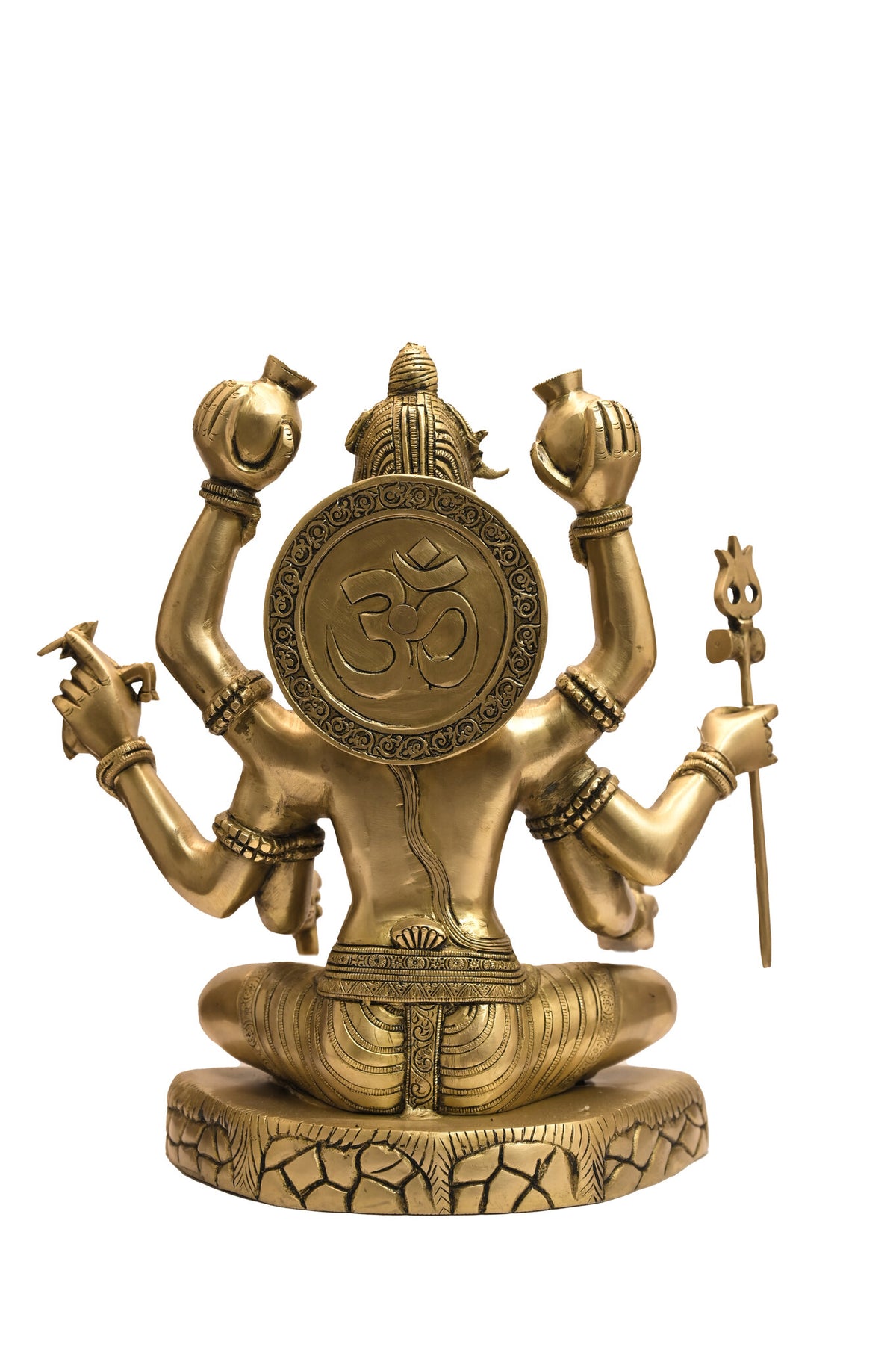 Brass Chaturbhuja Maheshwara (Four-Armed Shiva) Idol – 15 Inch