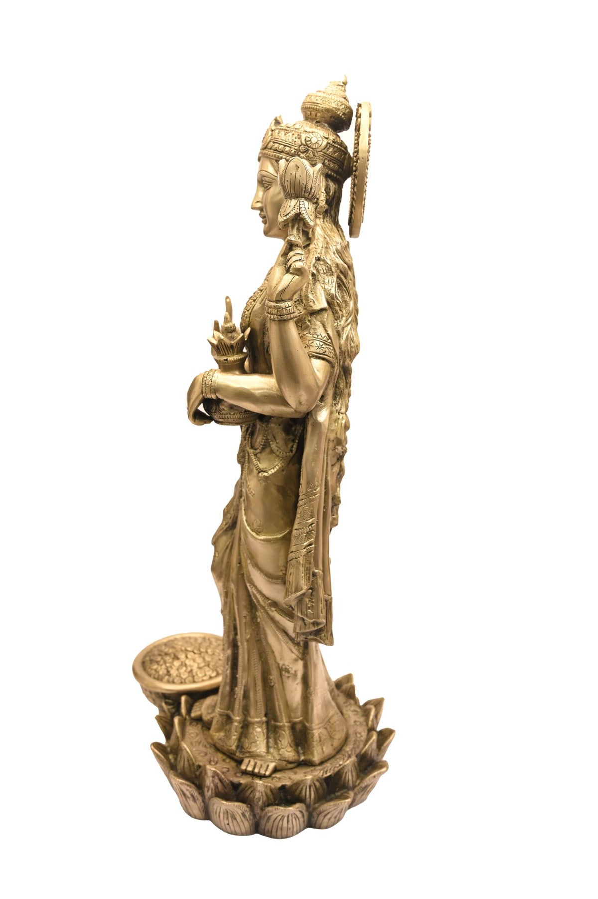 Brass Standing Dhana Lakshmi Idol – 25 Inch