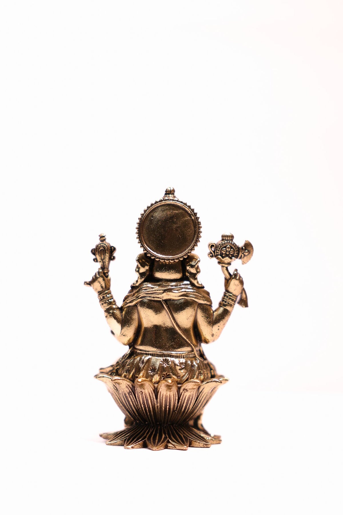 Brass Ganesha Idol on Lotus – 3.5 Inch – view 4