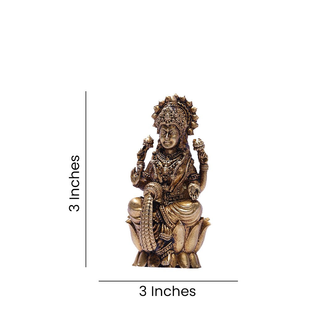 Brass Laxmi Ganesh Kamal Idol Set – 3 Inch