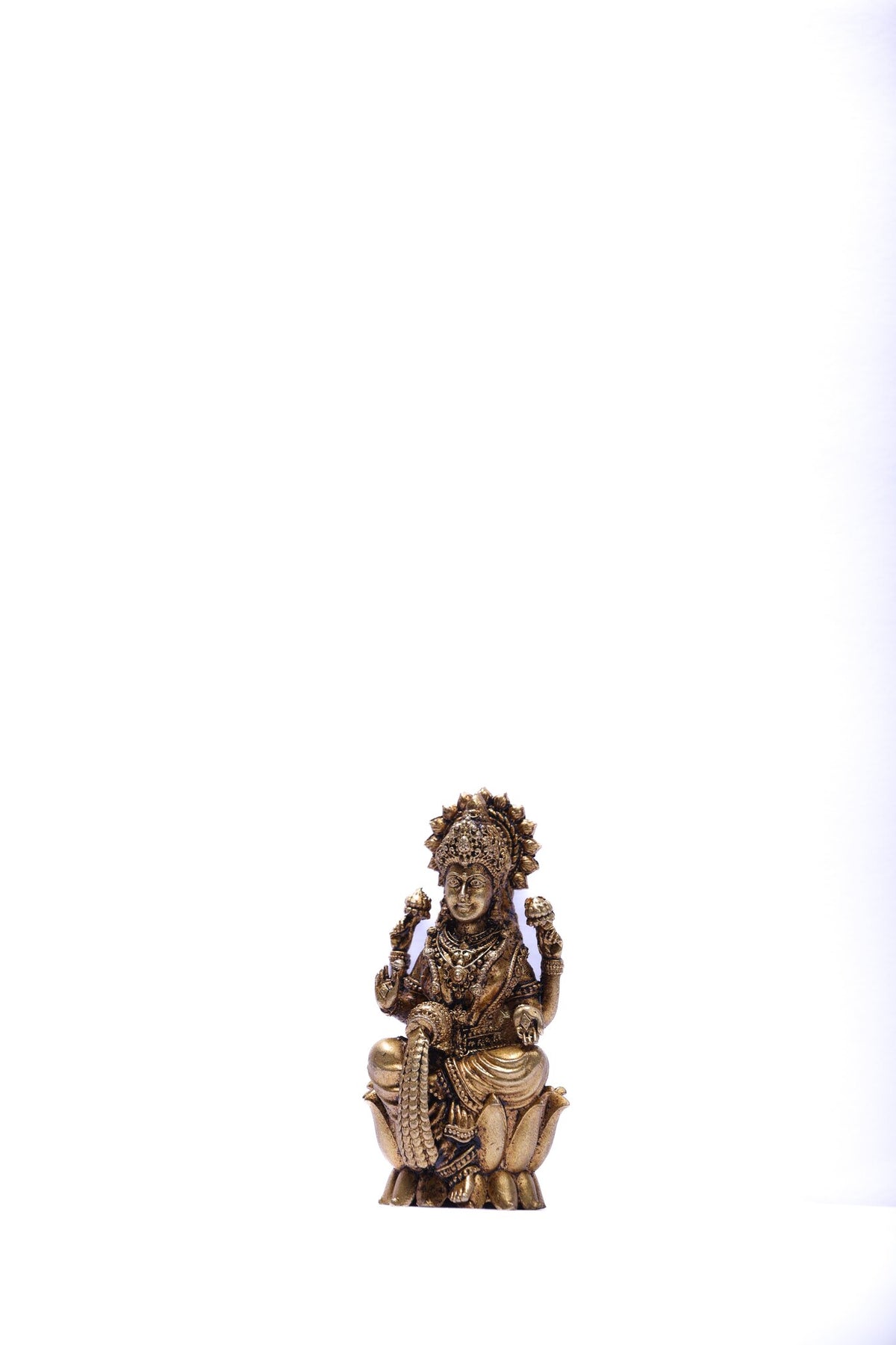 Brass Laxmi Ganesh Kamal Idol Set – 3 Inch – view 2
