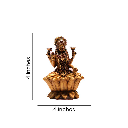 Brass Laxmi Ganesh Kamal Idol Set – 4 Inch