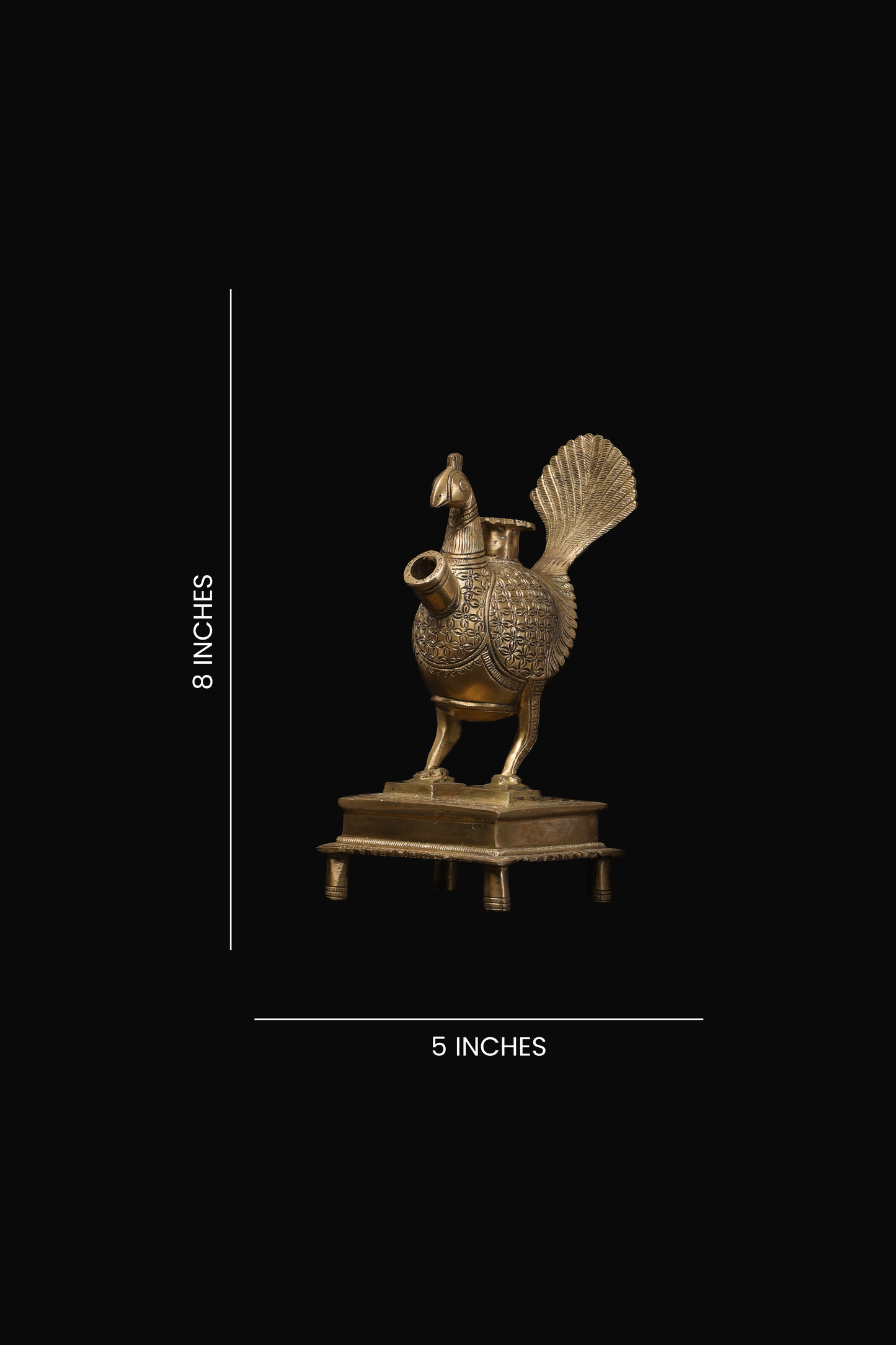 PEACOCK HOOKAH POT 8''