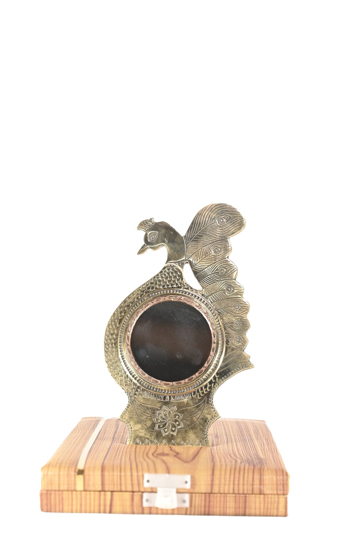 Peacock Aranmula Kannadi Mirror with Box – 3 Inch