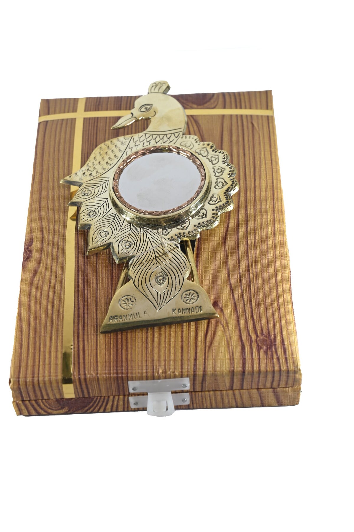 Brass Peacock Valkannadi Mirror – 2.5 Inch