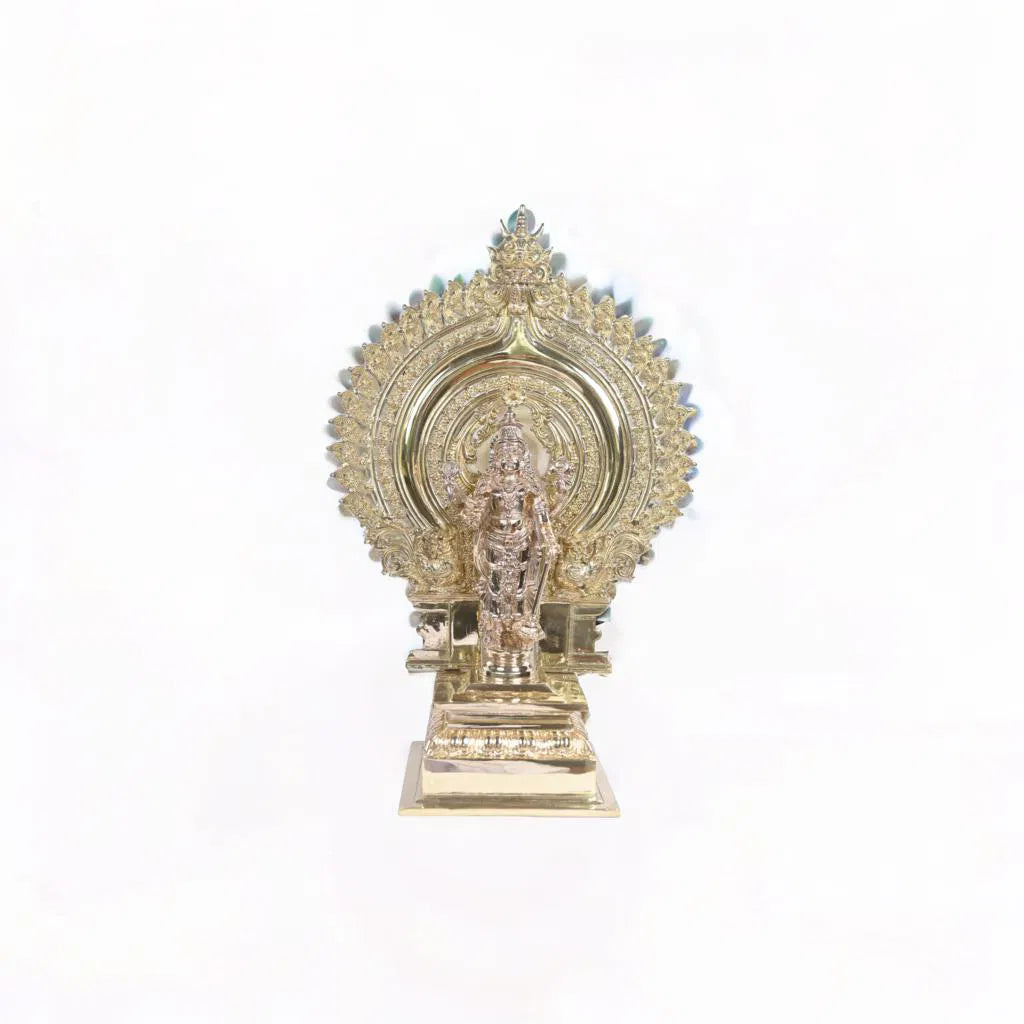 Bronze Vishnu  Idol With Prabha